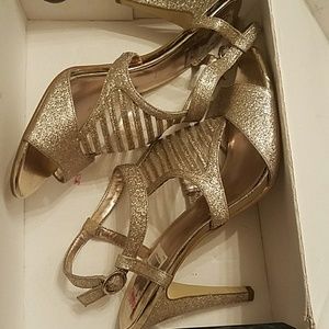 Alfani Gold glitter heels